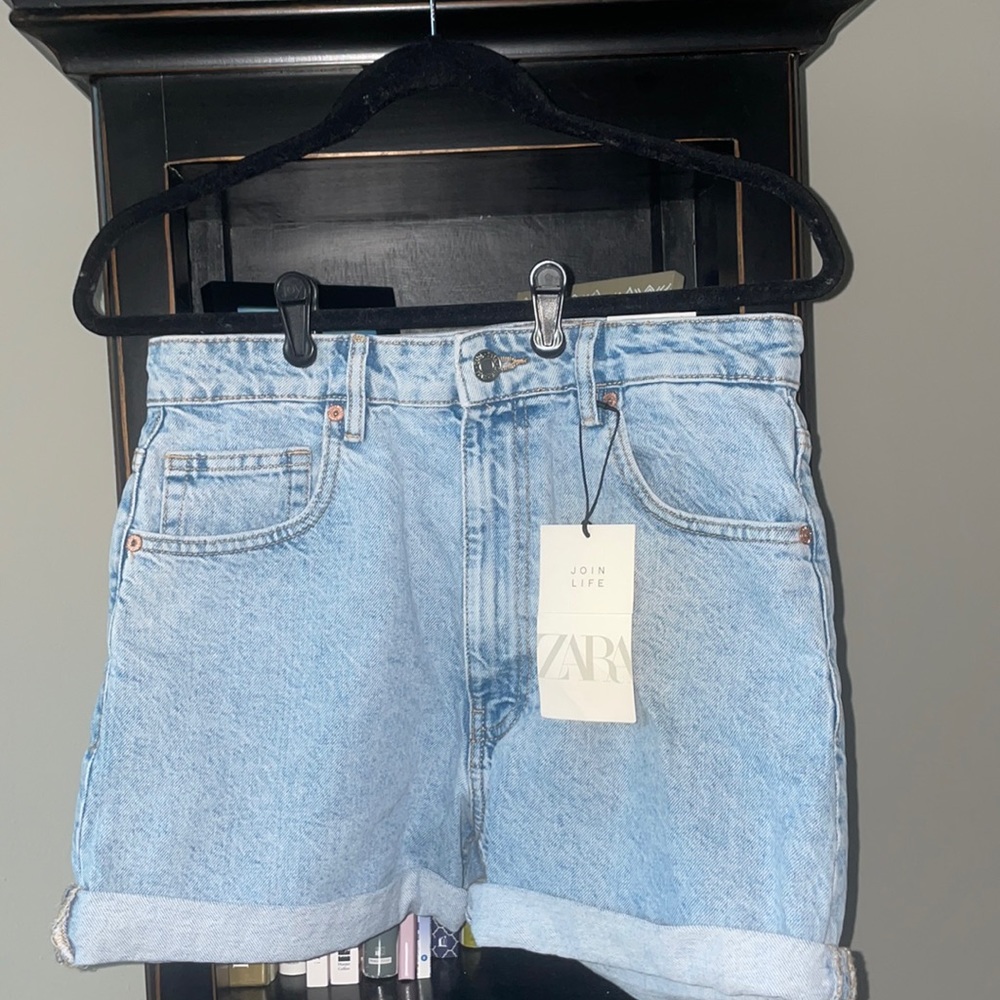 Zara Mom Fit Jean Shorts